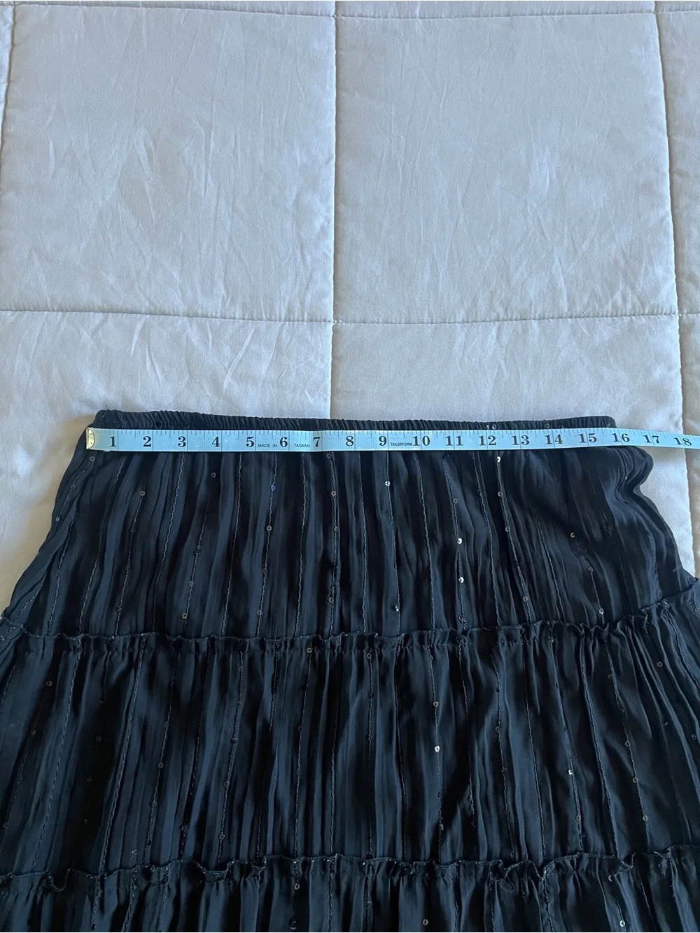 Halo Midi Sequin Tiered Skirt